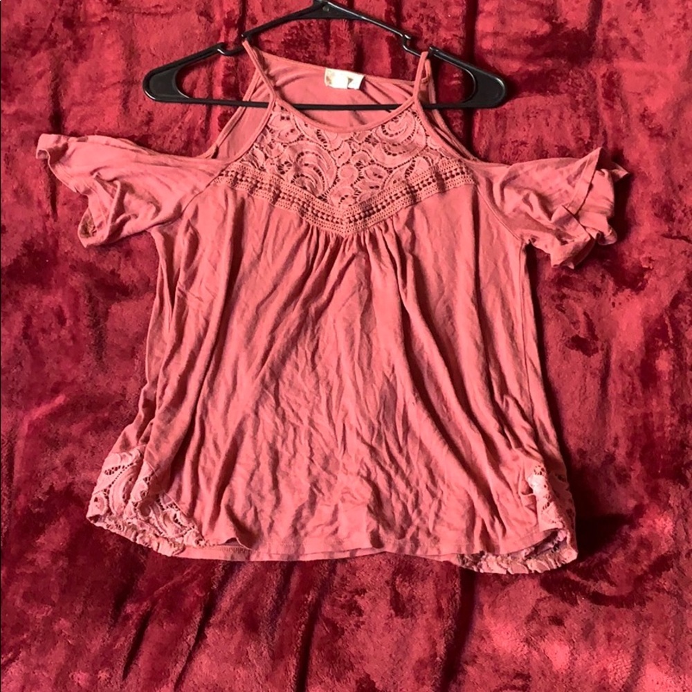 A pink blouse